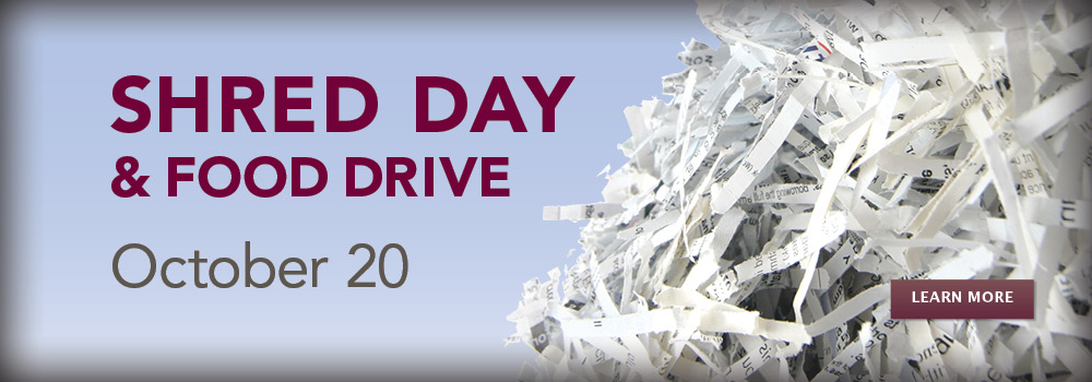 Shred Day & Food Drive October 20th